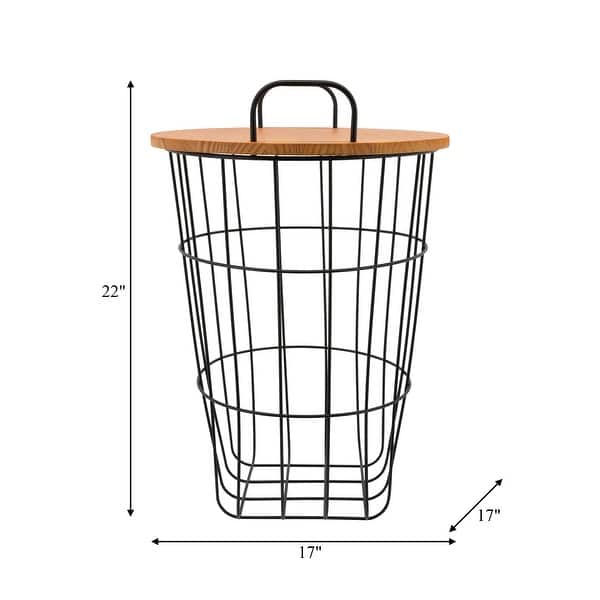 Sagebrook Home's Industrial Modern 22"H Metal Storage Basket, Brown
